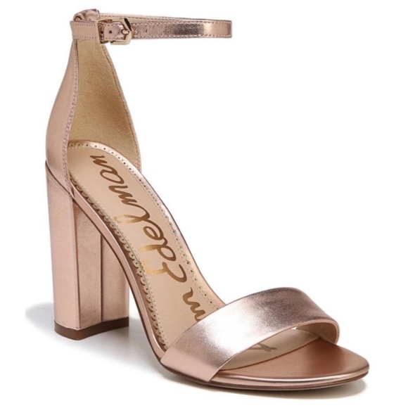 Sam Edelman Yaro Block Heel Sandal in Rose Gold - Picture 1 of 6